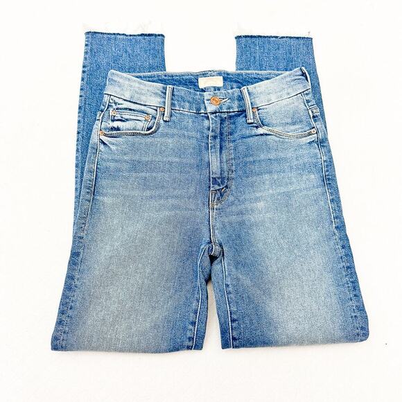 Mother High Waisted Looker Ankle Fray Shoot to Thrill Denim Jeans Size 25 - Picture 4 of 12